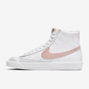 Nike White and Pink High-Top Sneakers